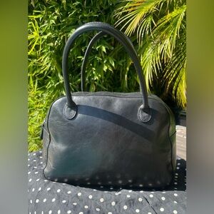 Wilsons Italian leather top handle leather bag, black 🔥vintage